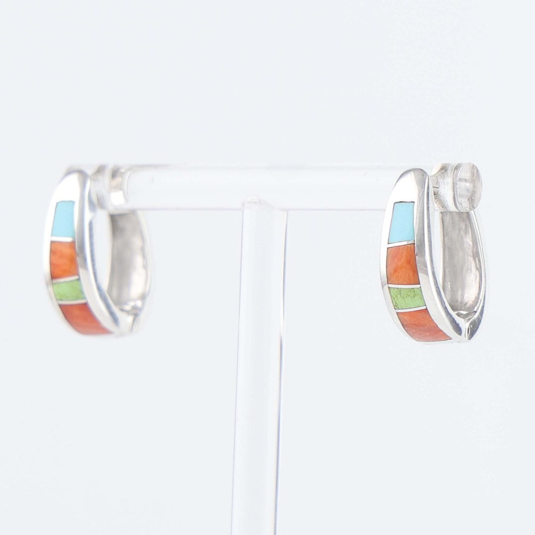 Navajo Inlay Huggie Earrings