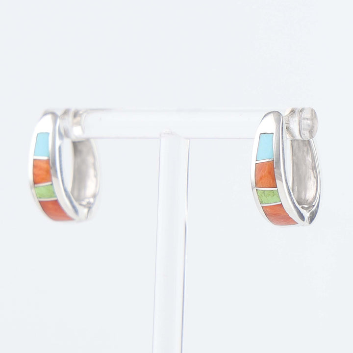 Navajo Inlay Huggie Earrings