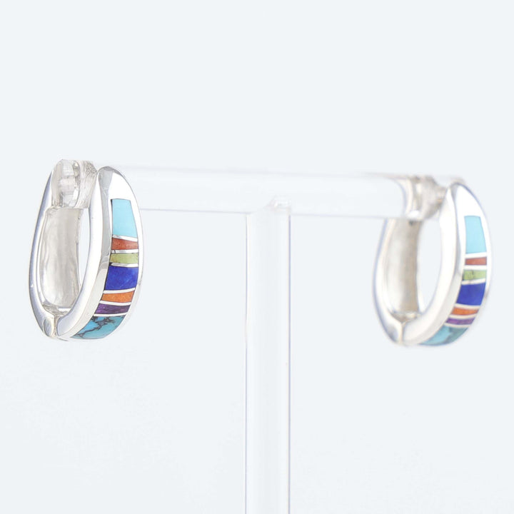 Navajo Inlay Huggie Earrings