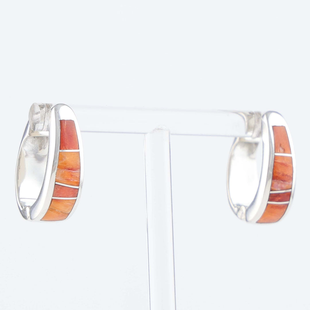 Navajo Spiny Oyster Huggie Earrings