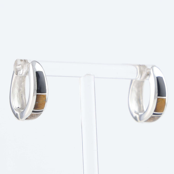 Navajo Inlay Huggie Earrings