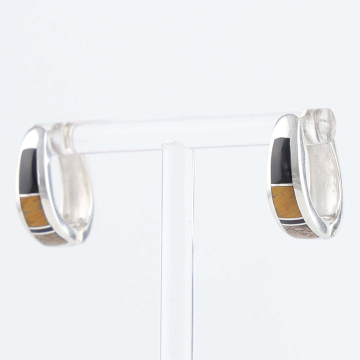 Navajo Inlay Huggie Earrings