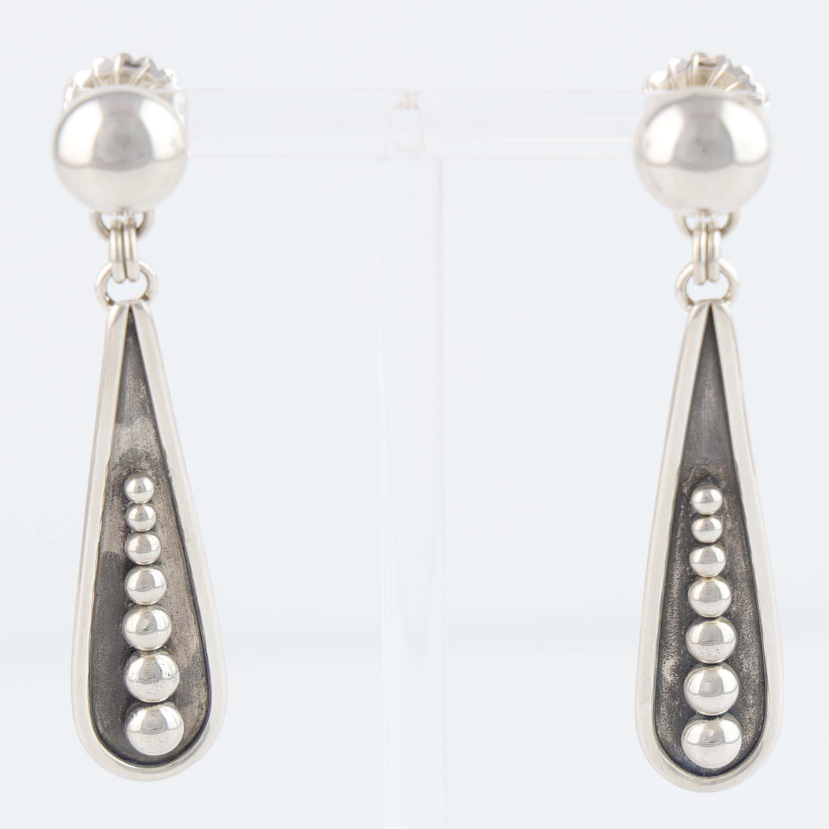 Navajo Silver Teardrop Dangle Earrings by Artie Yellowhorse