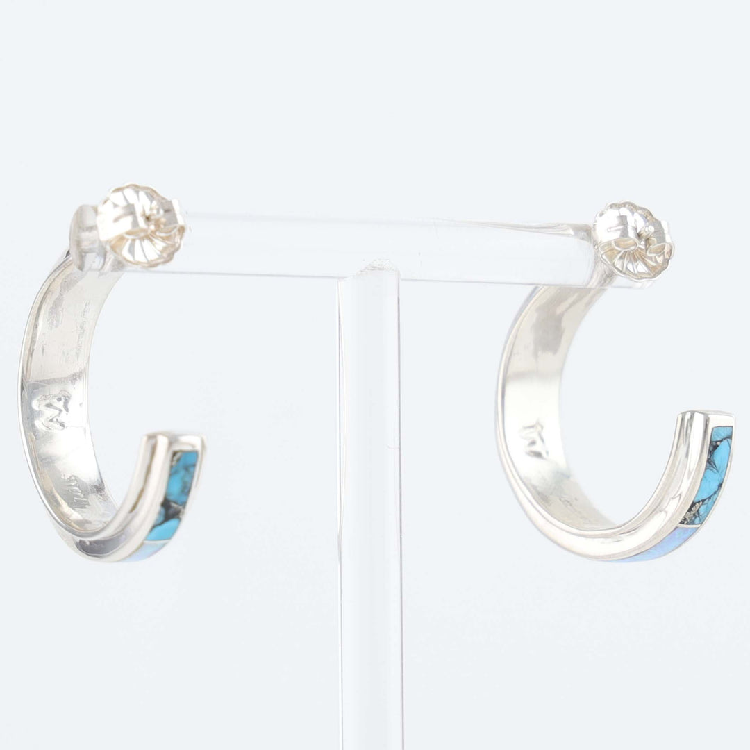Navajo Inlay Hoop Earrings