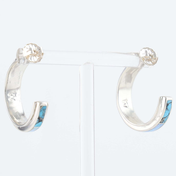 Navajo Inlay Hoop Earrings