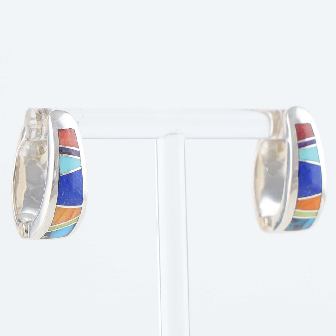 Navajo Inlay Huggie Earrings