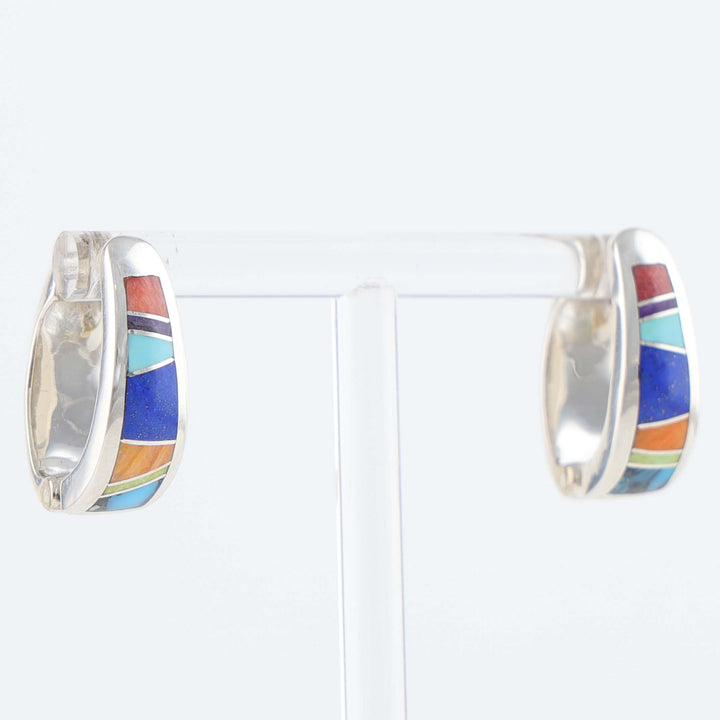 Navajo Inlay Huggie Earrings