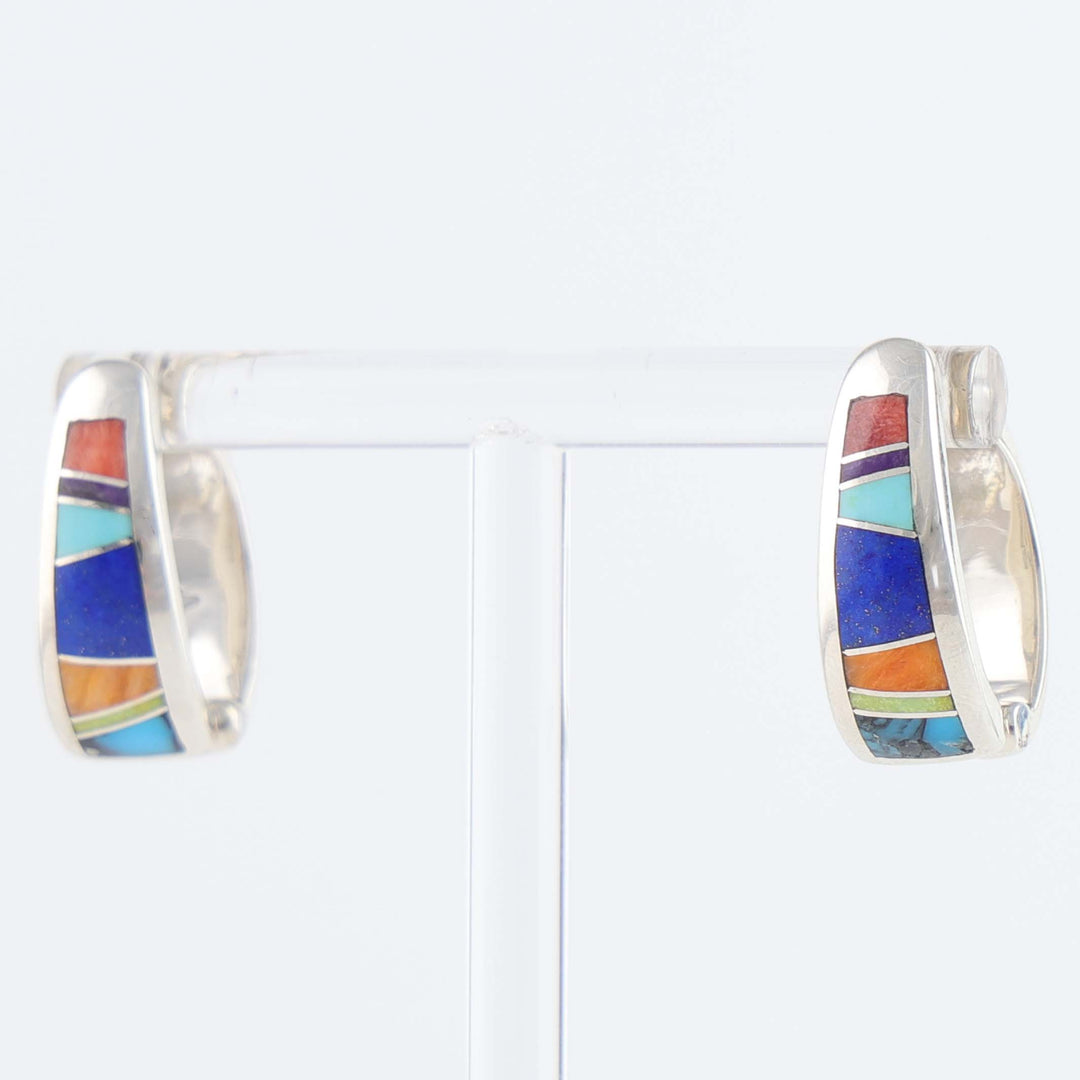 Navajo Inlay Huggie Earrings