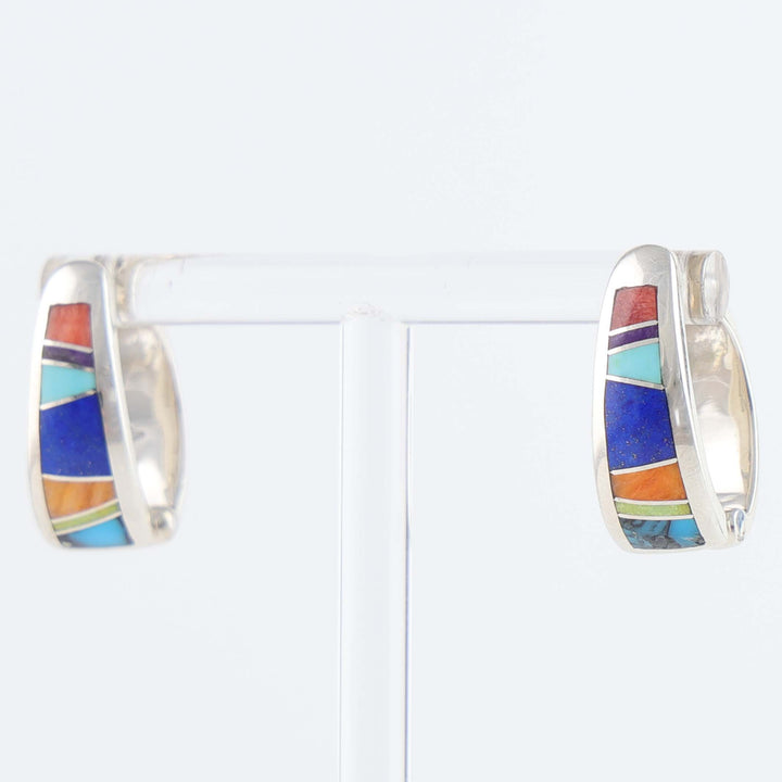 Navajo Inlay Huggie Earrings