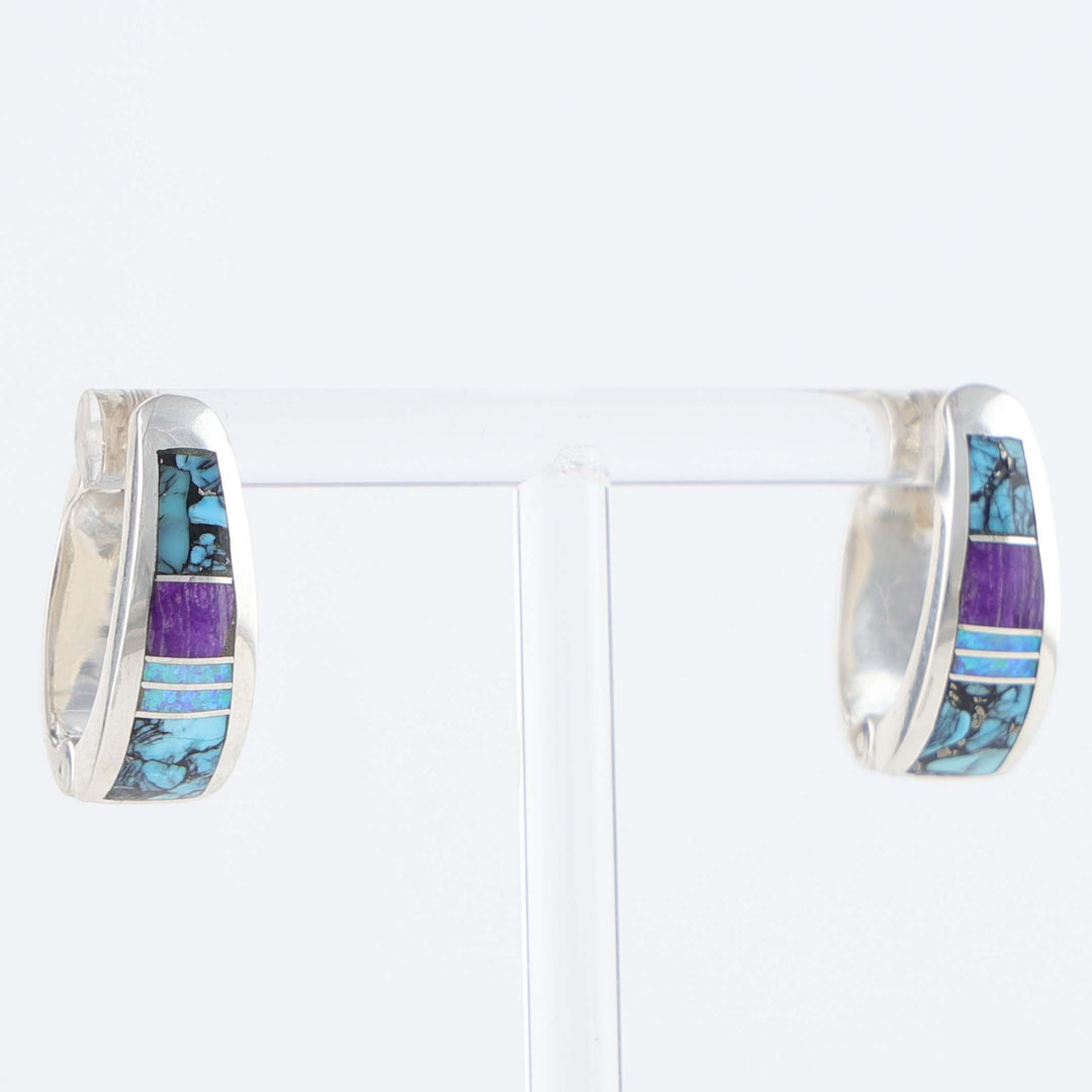 Navajo Inlay Huggie Earrings