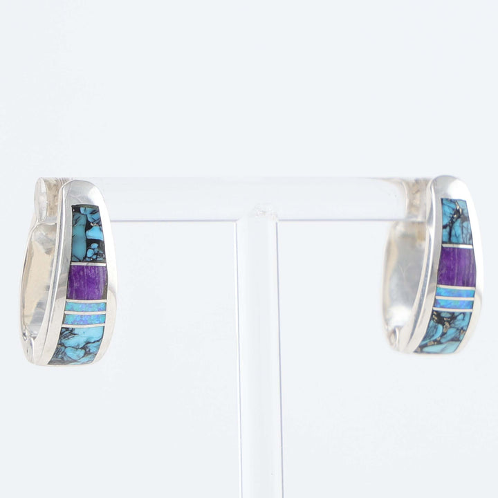 Navajo Inlay Huggie Earrings