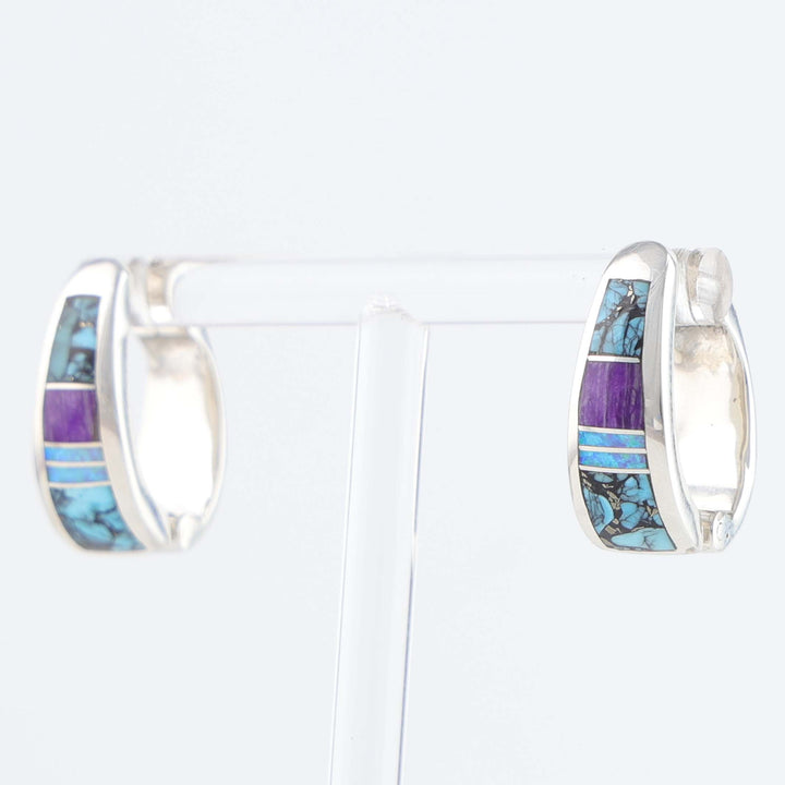 Navajo Inlay Huggie Earrings