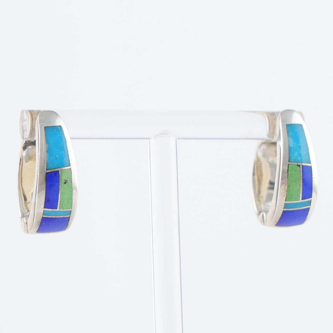 Navajo Inlay Huggie Earrings