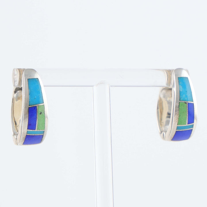 Navajo Inlay Huggie Earrings