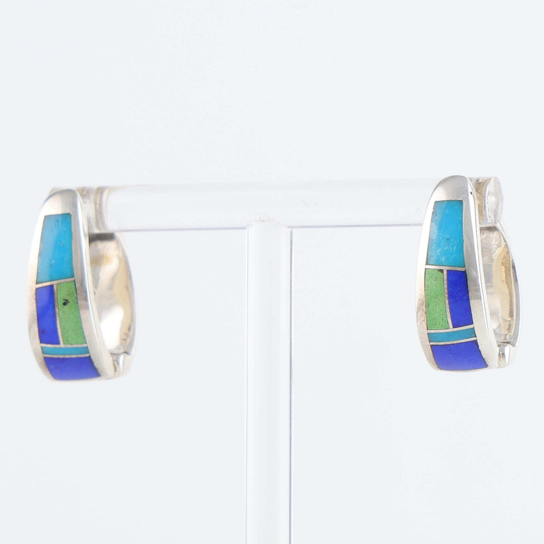 Navajo Inlay Huggie Earrings