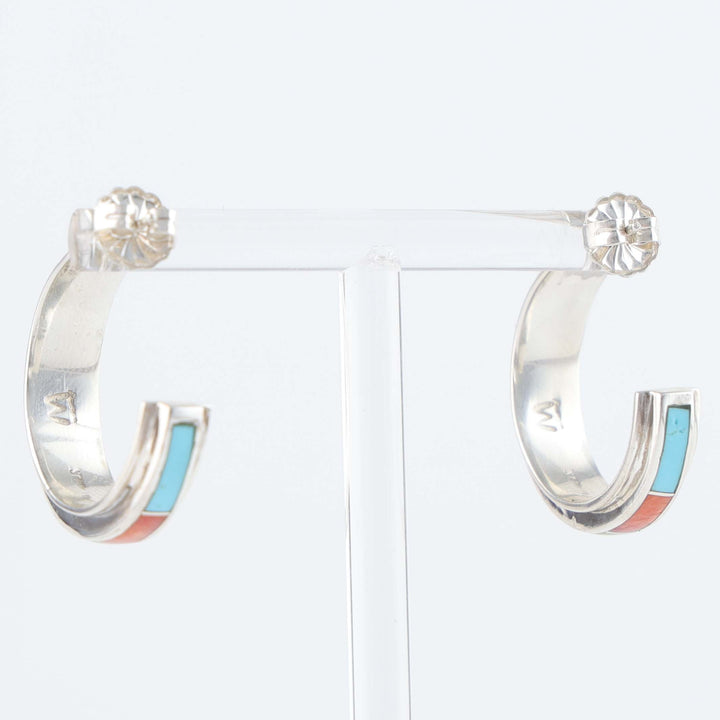 Navajo Inlay Hoop Earrings