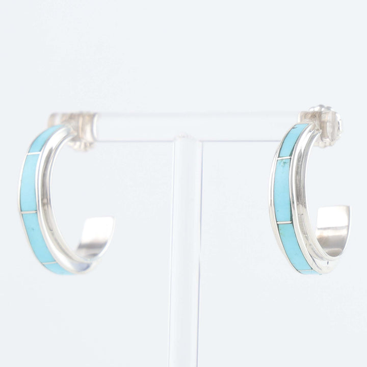Kingman Turquoise Hoop Earrings