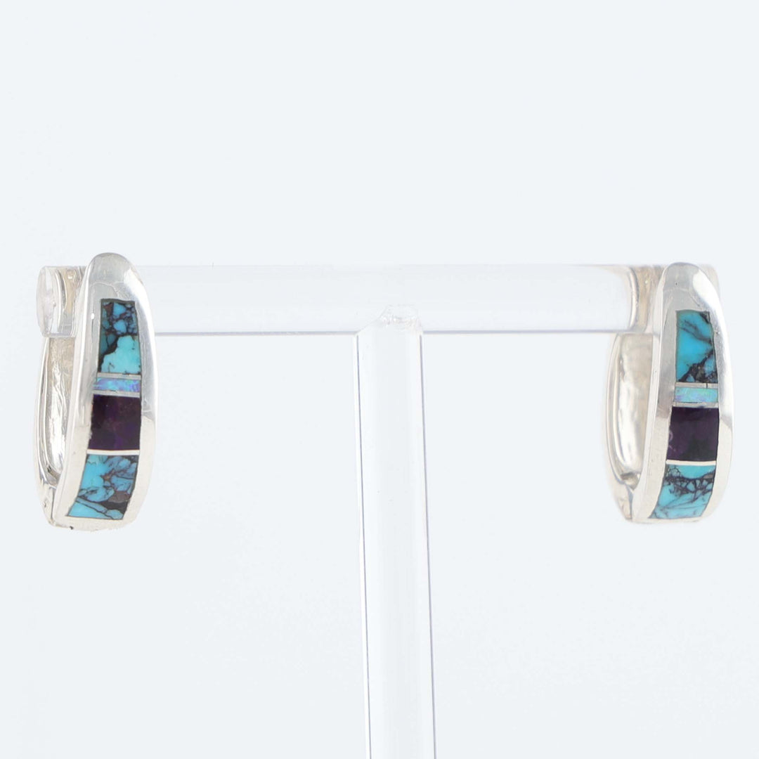 Navajo Inlay Huggie Earrings