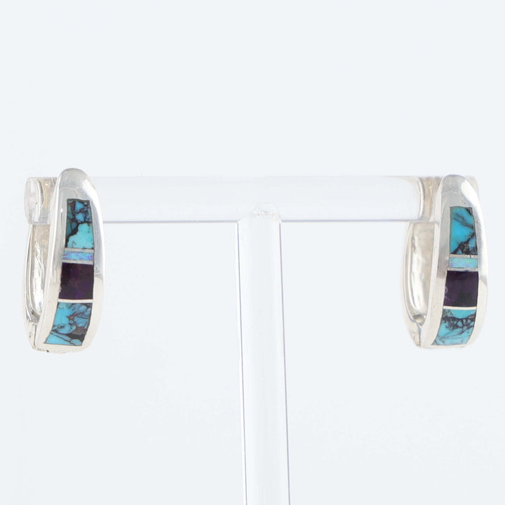 Navajo Inlay Huggie Earrings