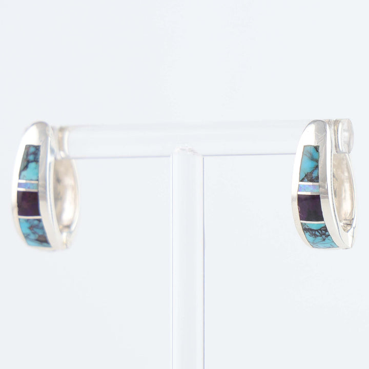 Navajo Inlay Huggie Earrings