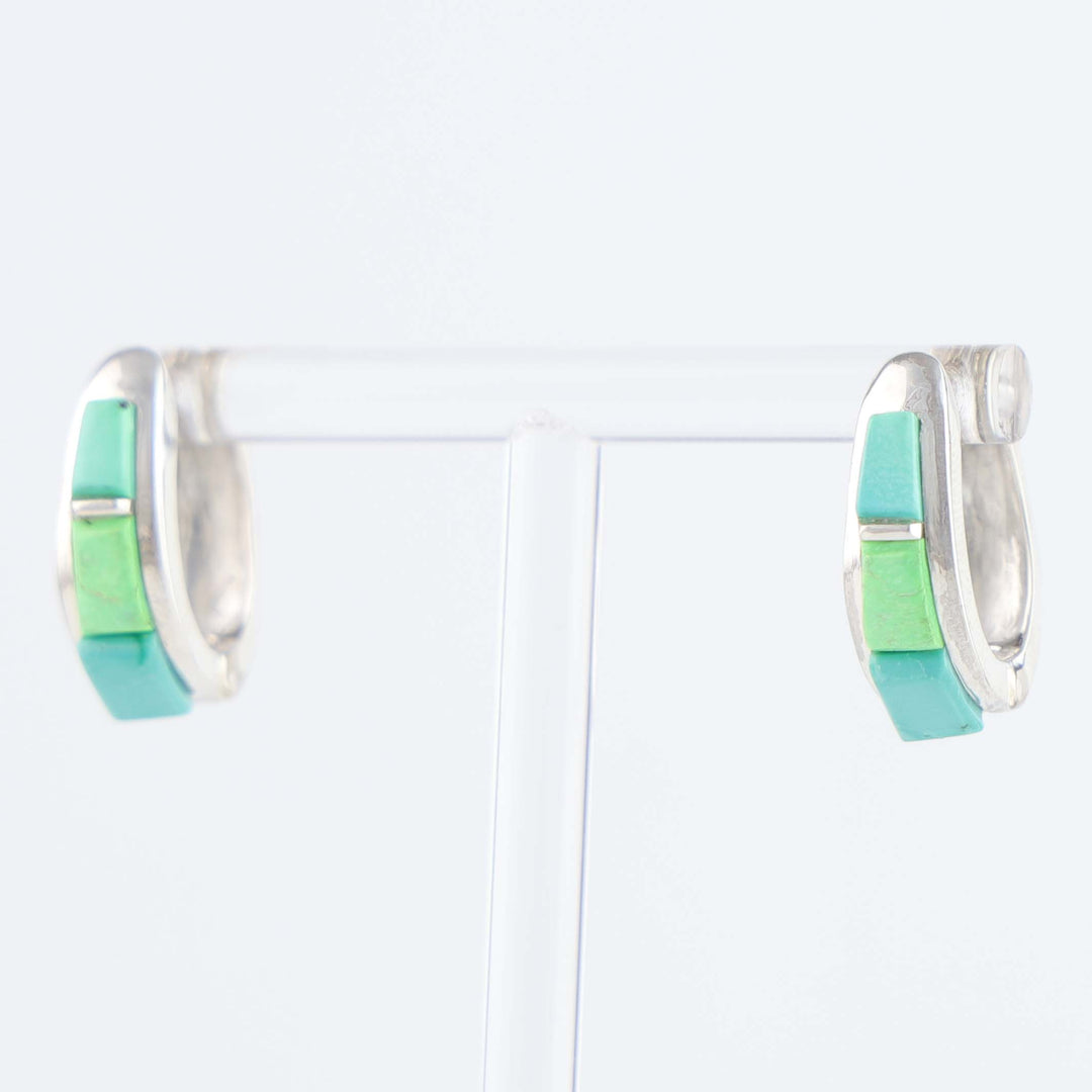 Navajo Inlay Huggie Earrings