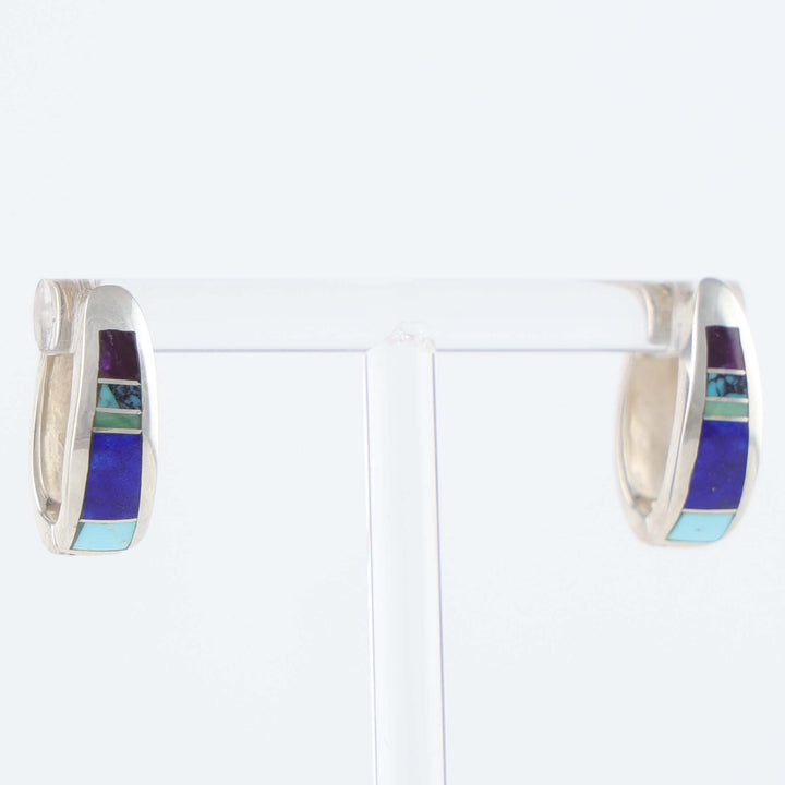Navajo Inlay Huggie Earings