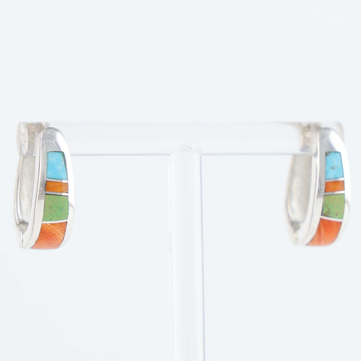 Navajo Inlay Huggie Earrings