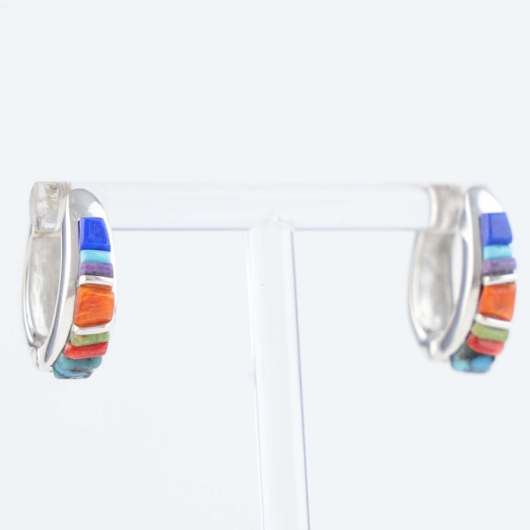 Navajo Inlay Huggie Earrings