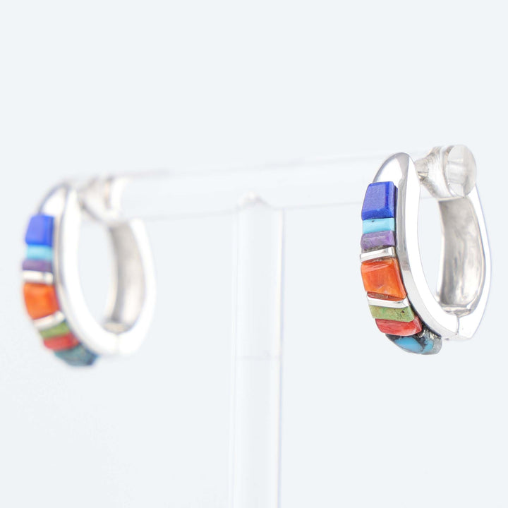 Navajo Inlay Huggie Earrings