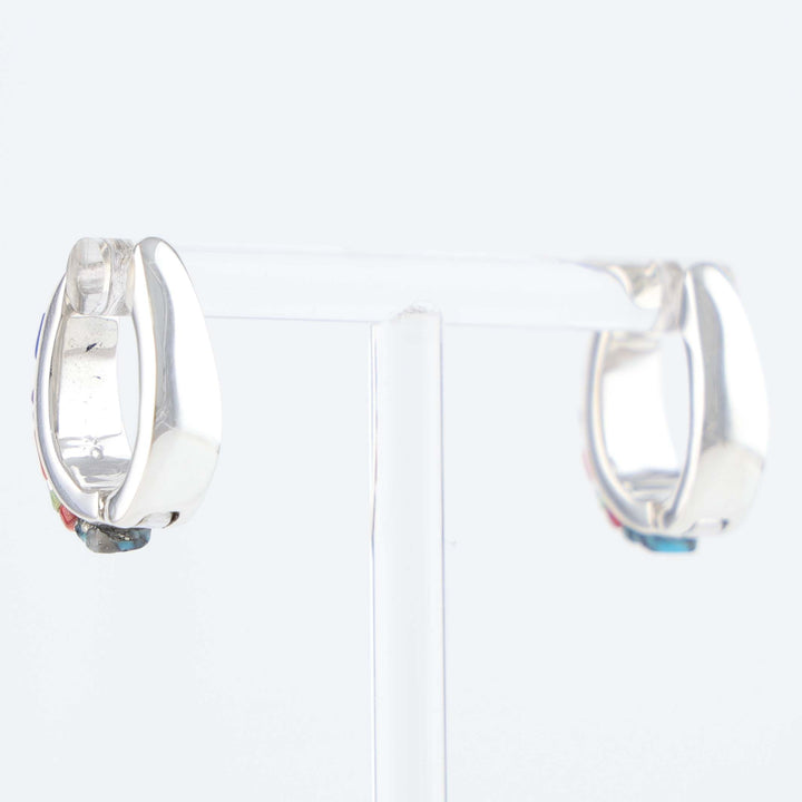 Navajo Inlay Huggie Earrings