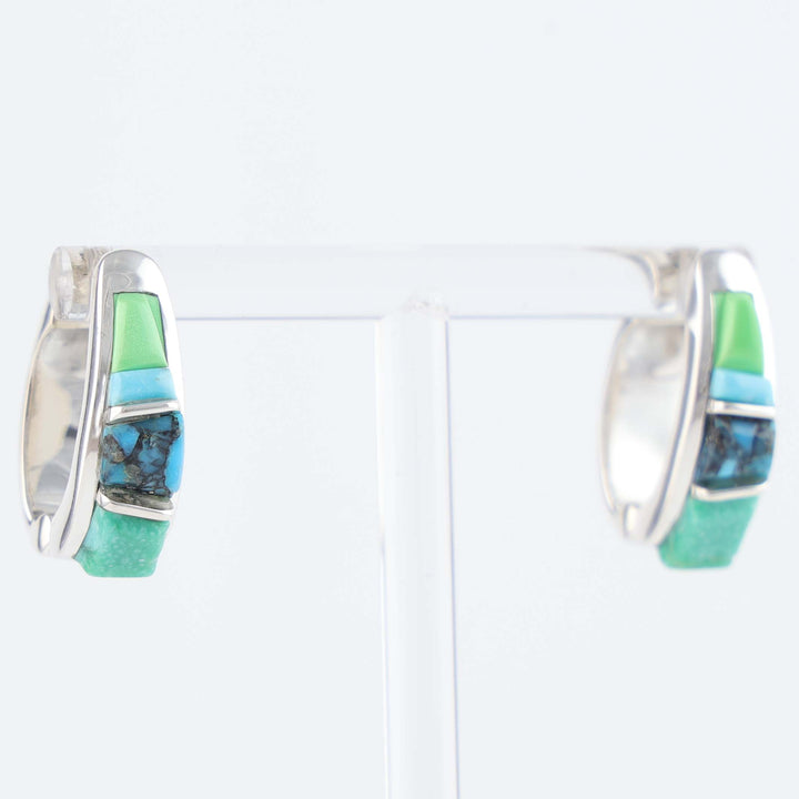 Navajo Inlay Huggie Earrings