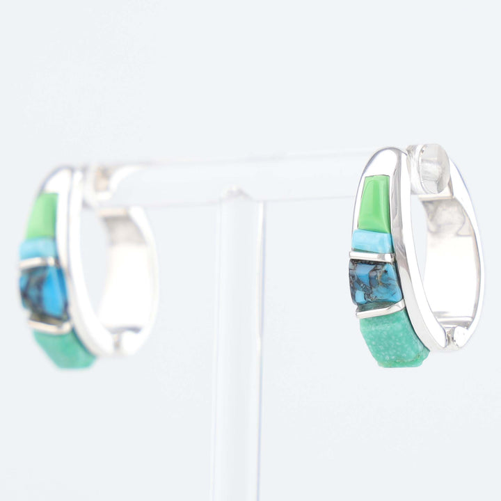 Navajo Inlay Huggie Earrings