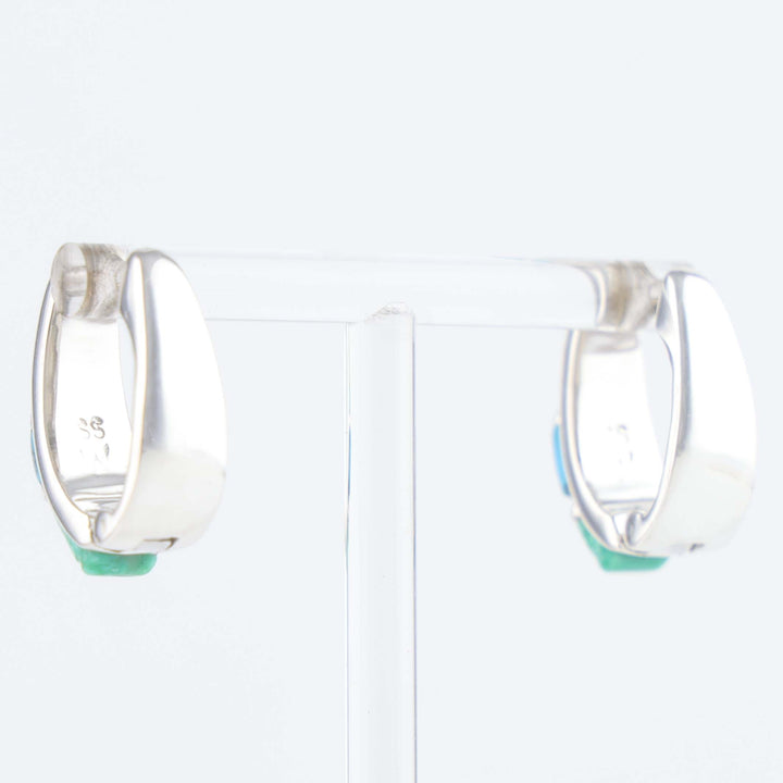 Navajo Inlay Huggie Earrings