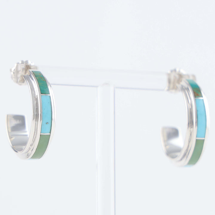 Navajo Inlay Hoop Earrings