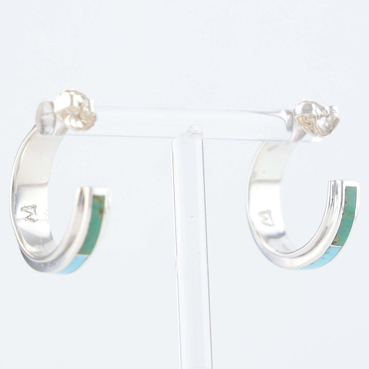Navajo Inlay Hoop Earrings