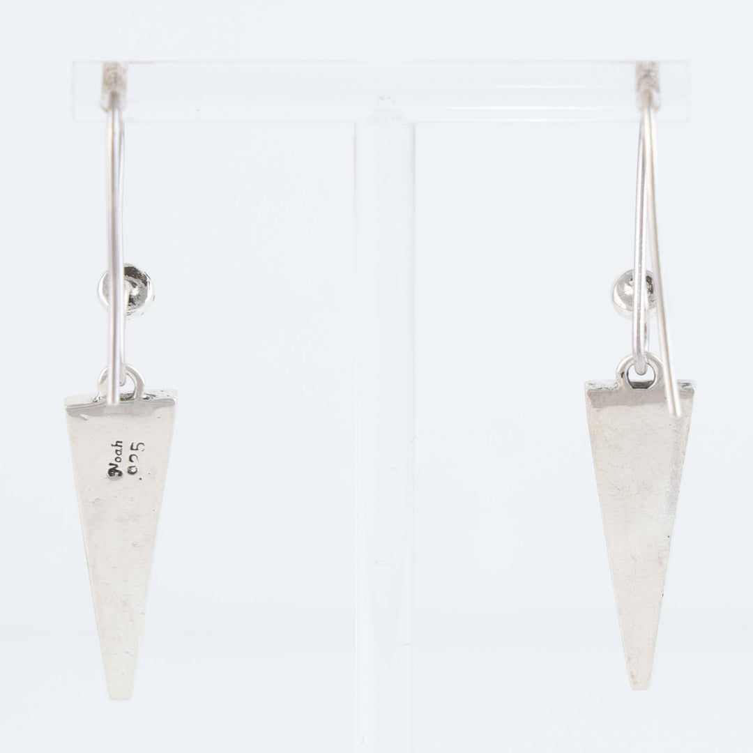 Coral Inlay Triangle Earrings