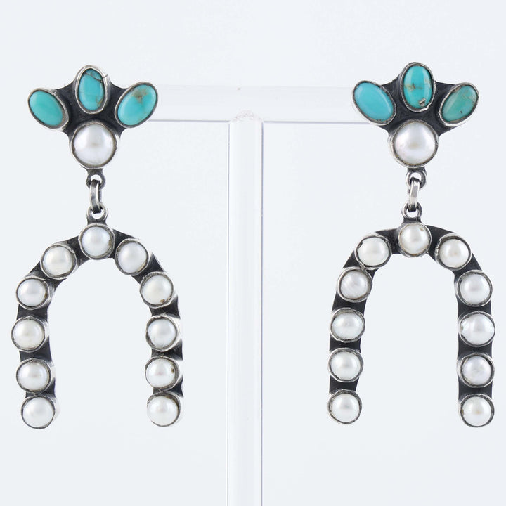 Turquoise and Pearl Earrings