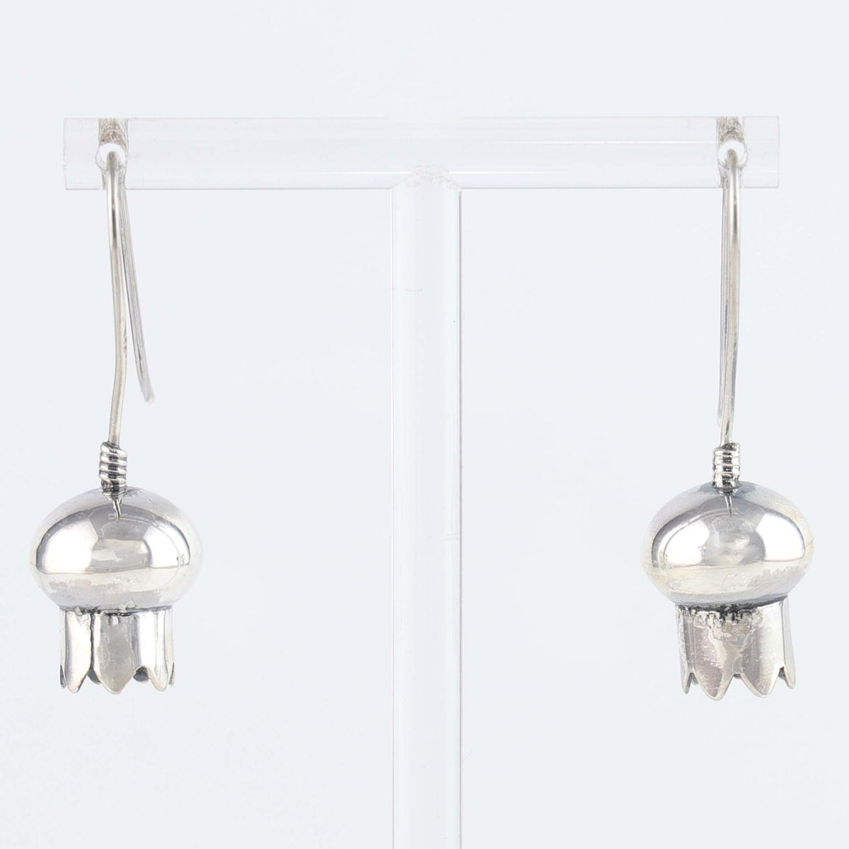 Mexican Silver Squash Blossom Earrings by Arturo Salazar