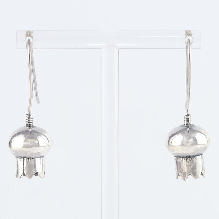 Mexican Silver Squash Blossom Earrings