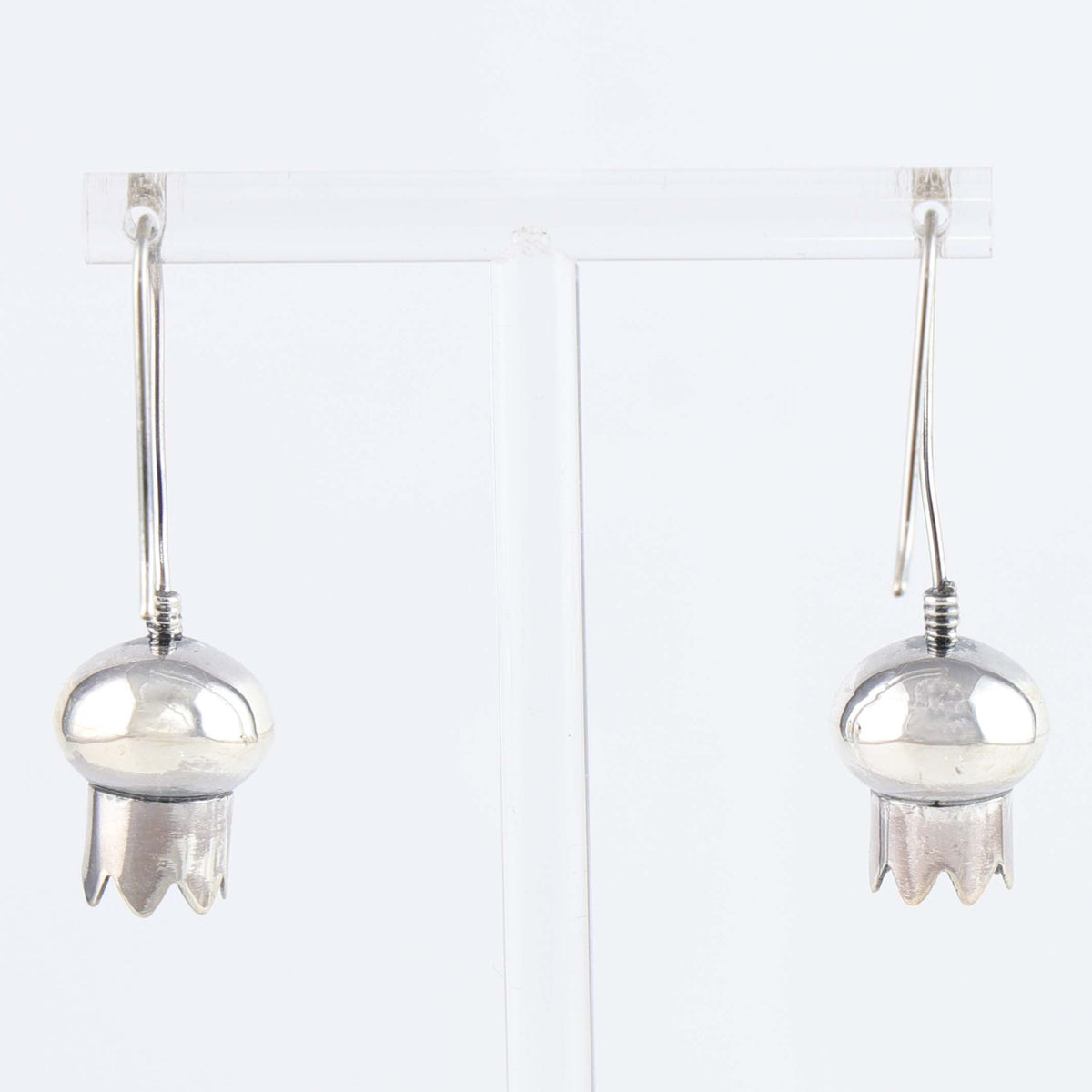 Mexican Silver Squash Blossom Earrings by Arturo Salazar