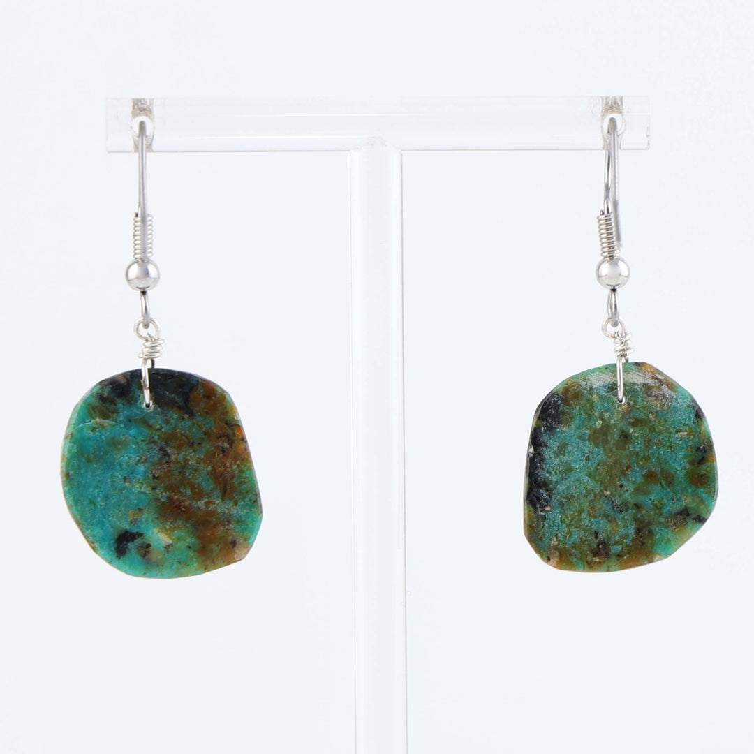 Santo Domingo Broken Arrow Turquoise Earrings