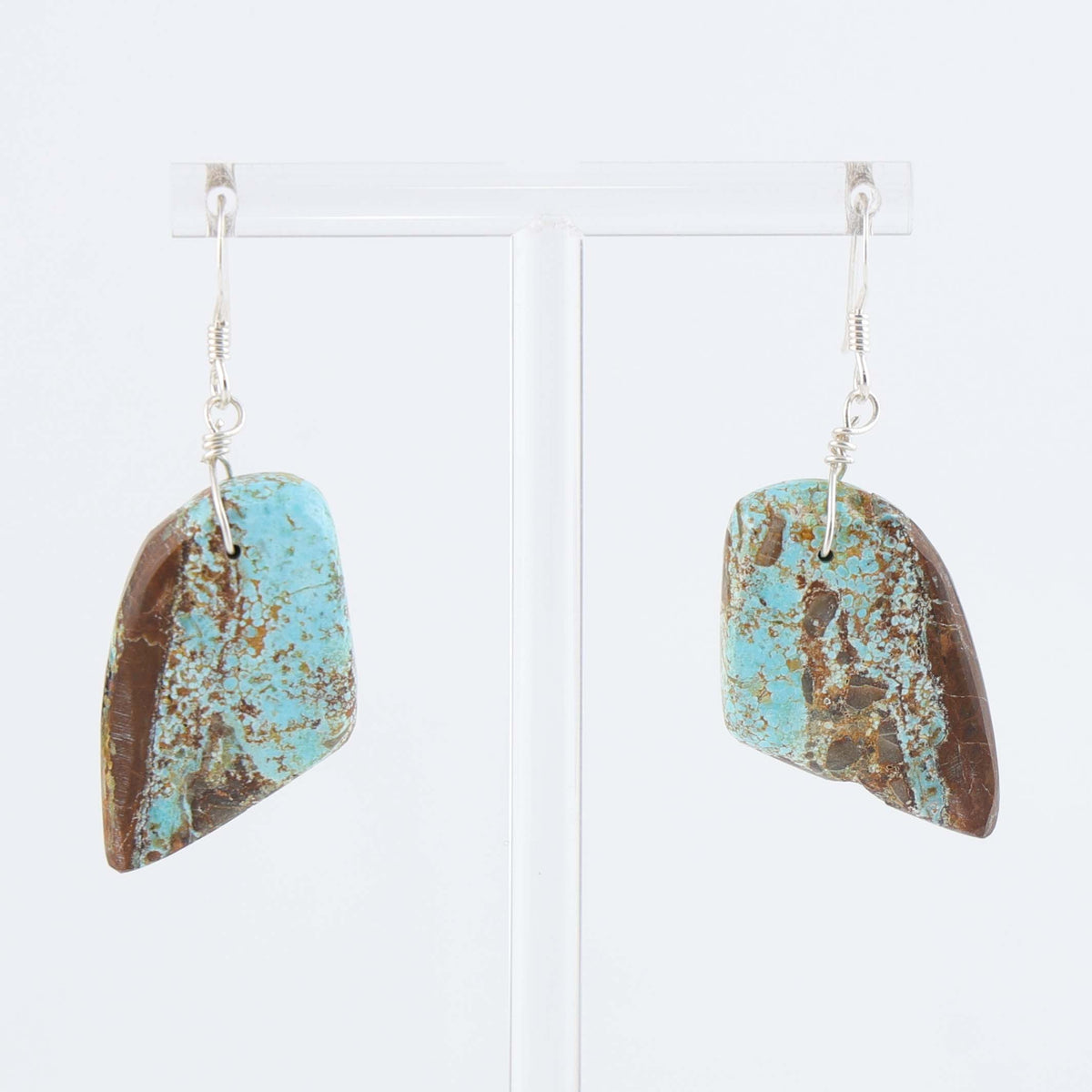 Santo Domingo Cripple Creek Turquoise Earrings by Ray Lovato