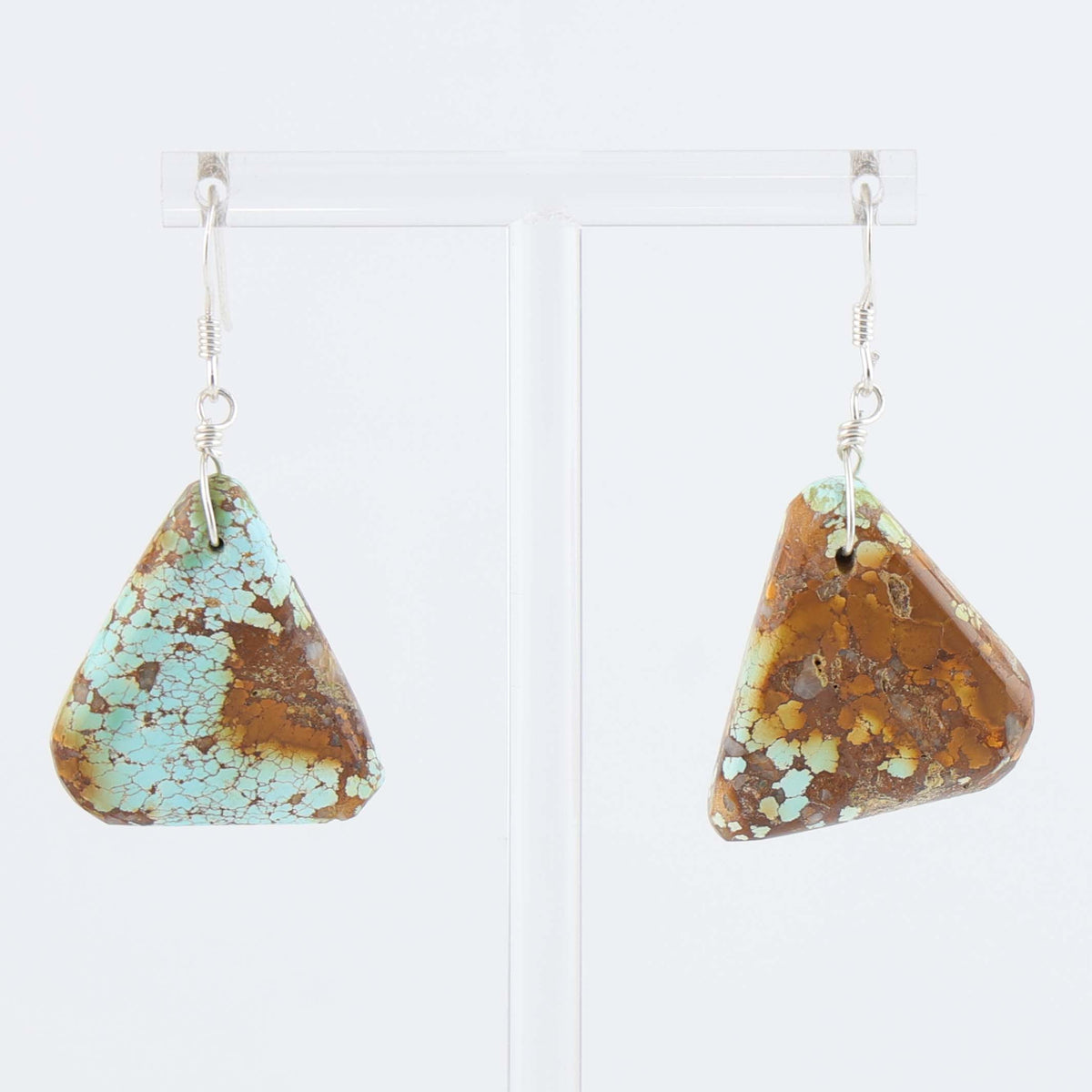 Santo Domingo Number Eight Turquoise Earrings by Ray Lovato