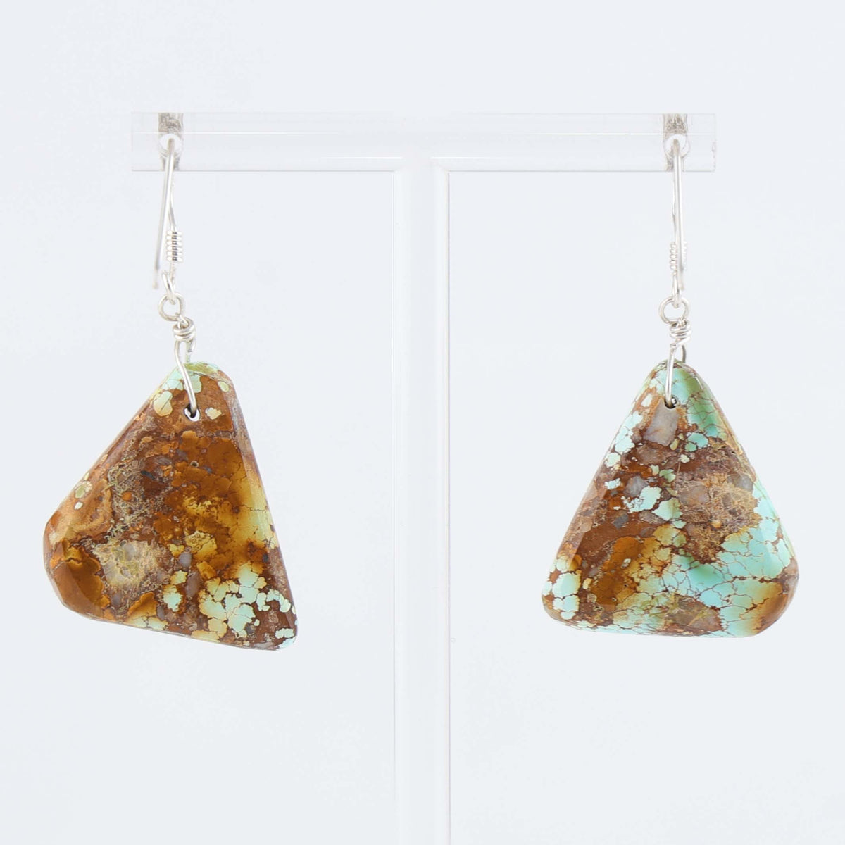 Santo Domingo Number Eight Turquoise Earrings by Ray Lovato
