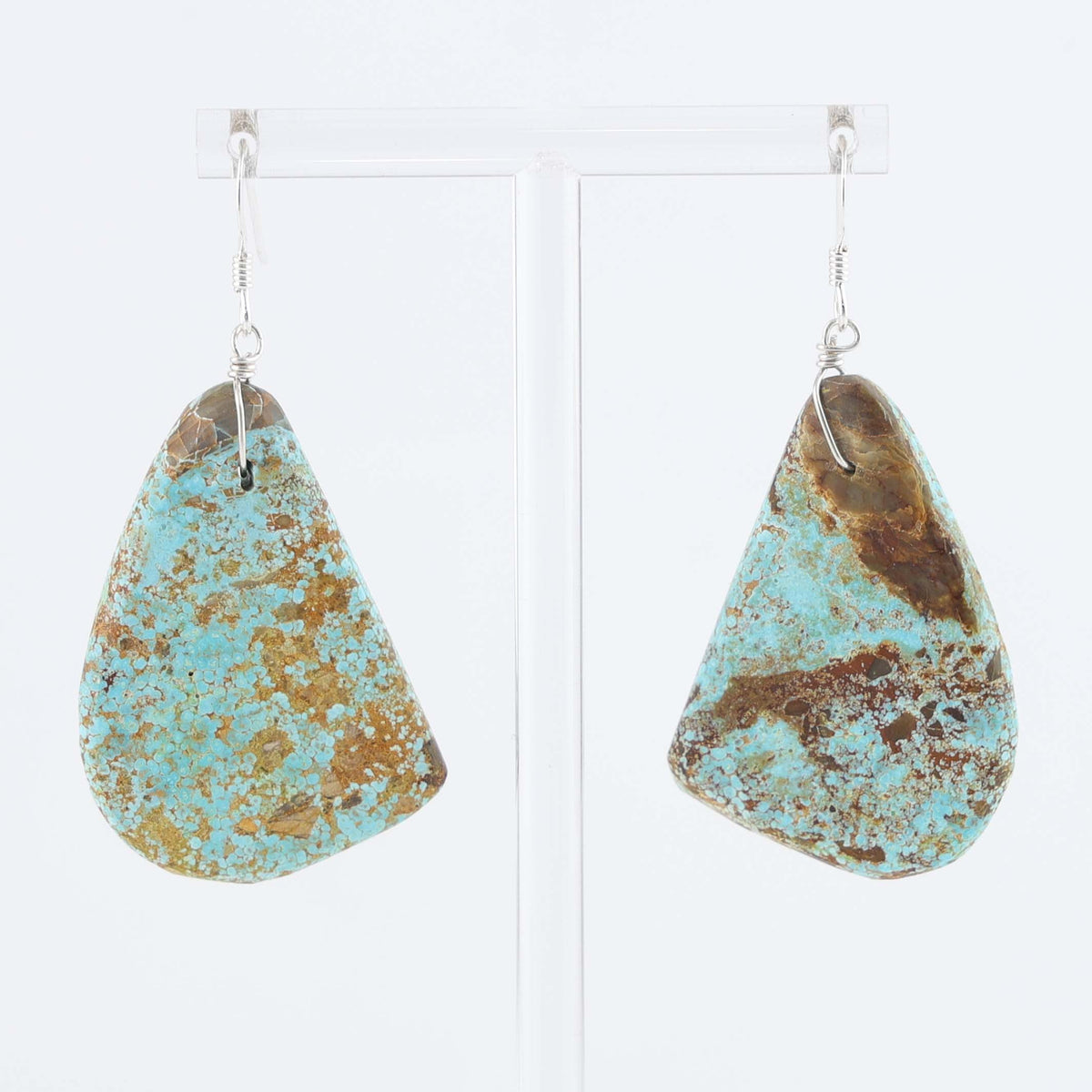 Santo Domingo Crescent Valley Turquoise Earrings by Ray Lovato