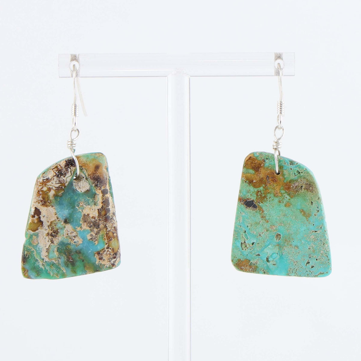 Santo Domingo Crescent Valley Turquoise Earrings by Ray Lovato