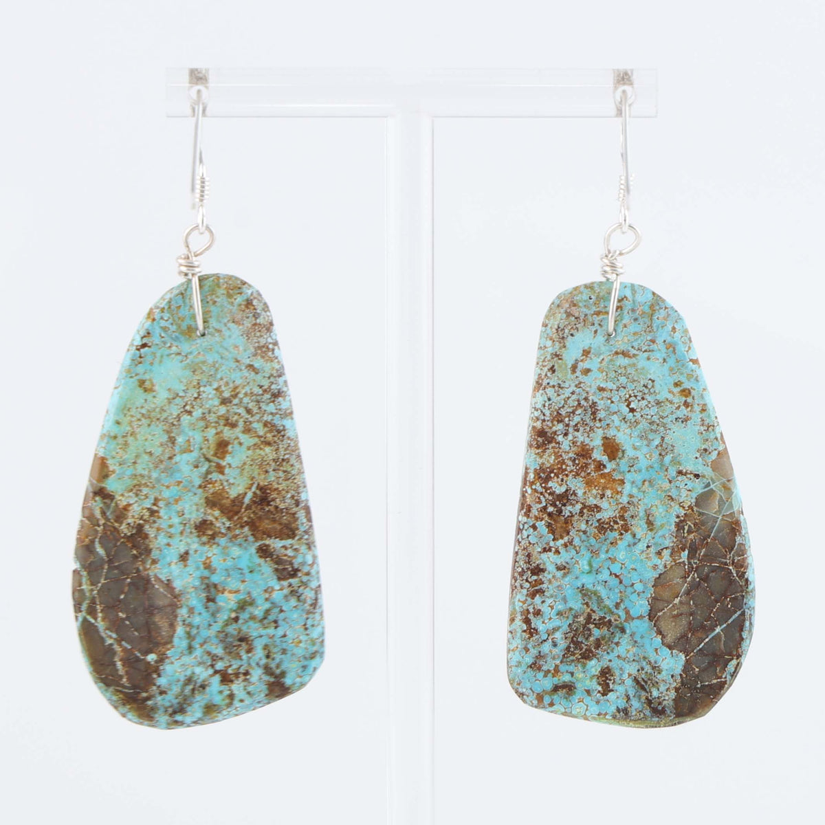 Santo Domingo Crescent Valley Turquoise Earrings by Ray Lovato