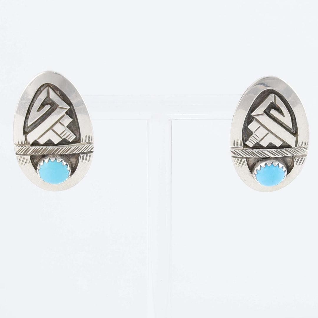 Navajo Sleeping Beauty Turquoise Earrings