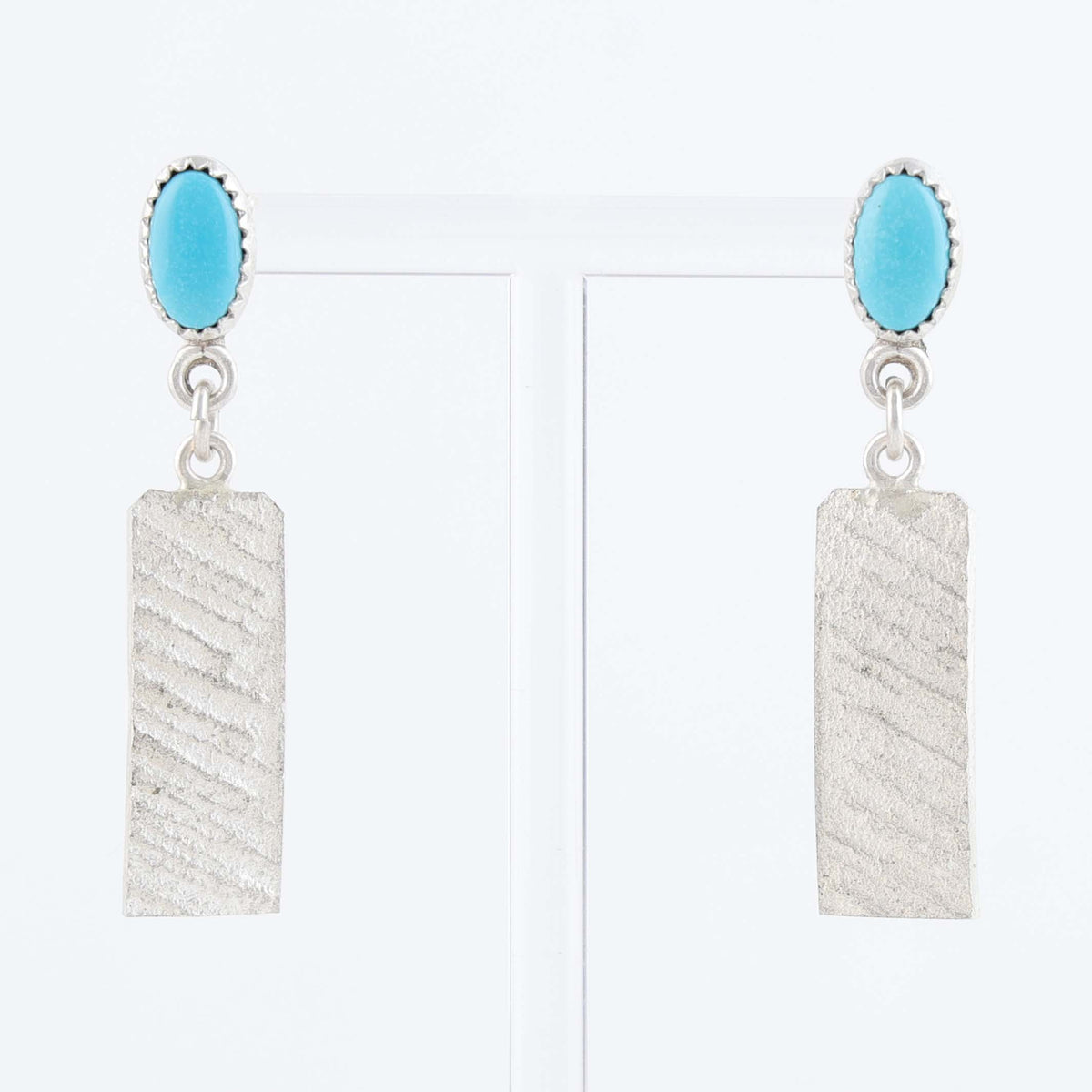 Navajo Sleeping Beauty Turquoise Earrings by Peter Nelson