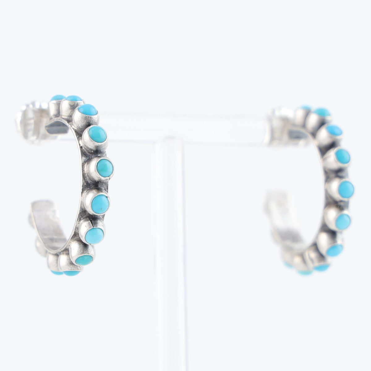 Sleeping Beauty Turquoise Hoop Earrings by Don Lucas